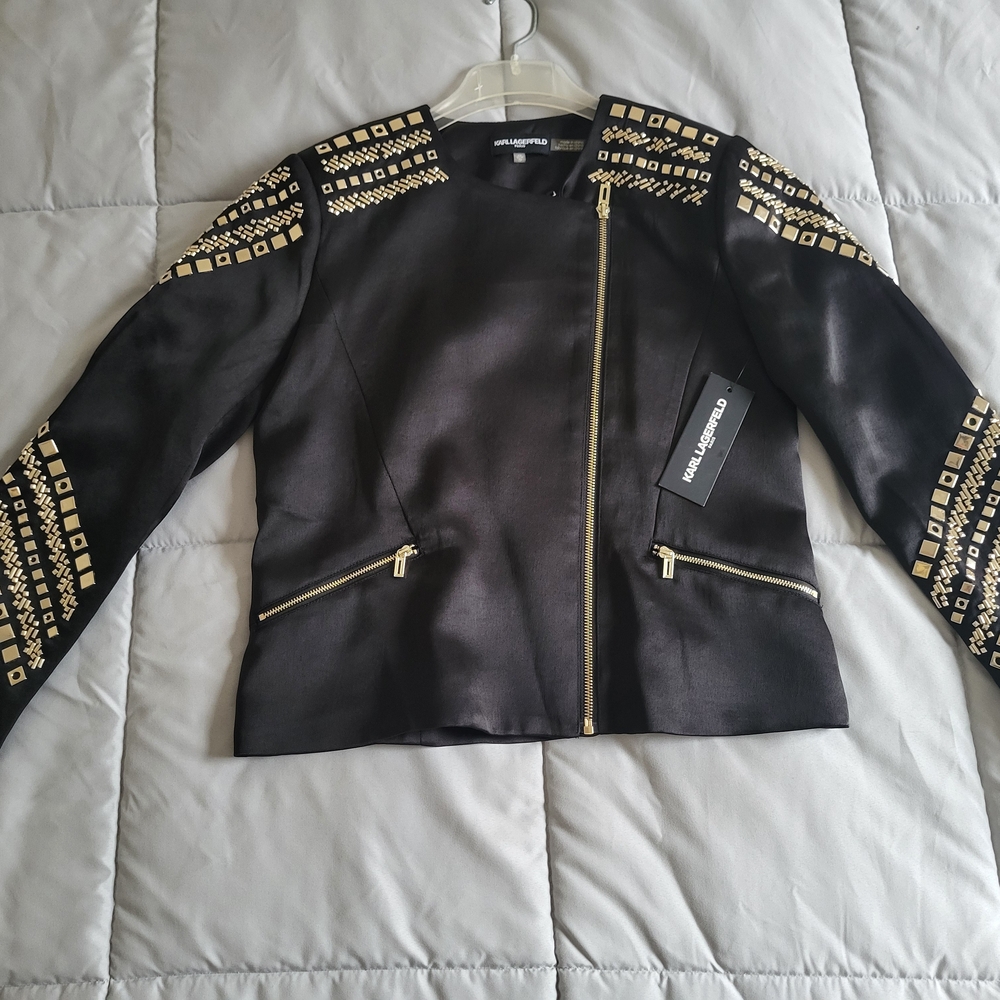 Karl Lagerfeld Black and Gold Jacket